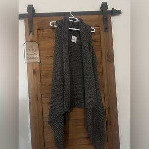 New Rudsak Dark Grey Long Waterfall Asymmetrical Vest size small